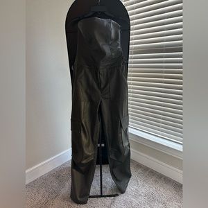 Zara Faux Leather long Jumpsuit
